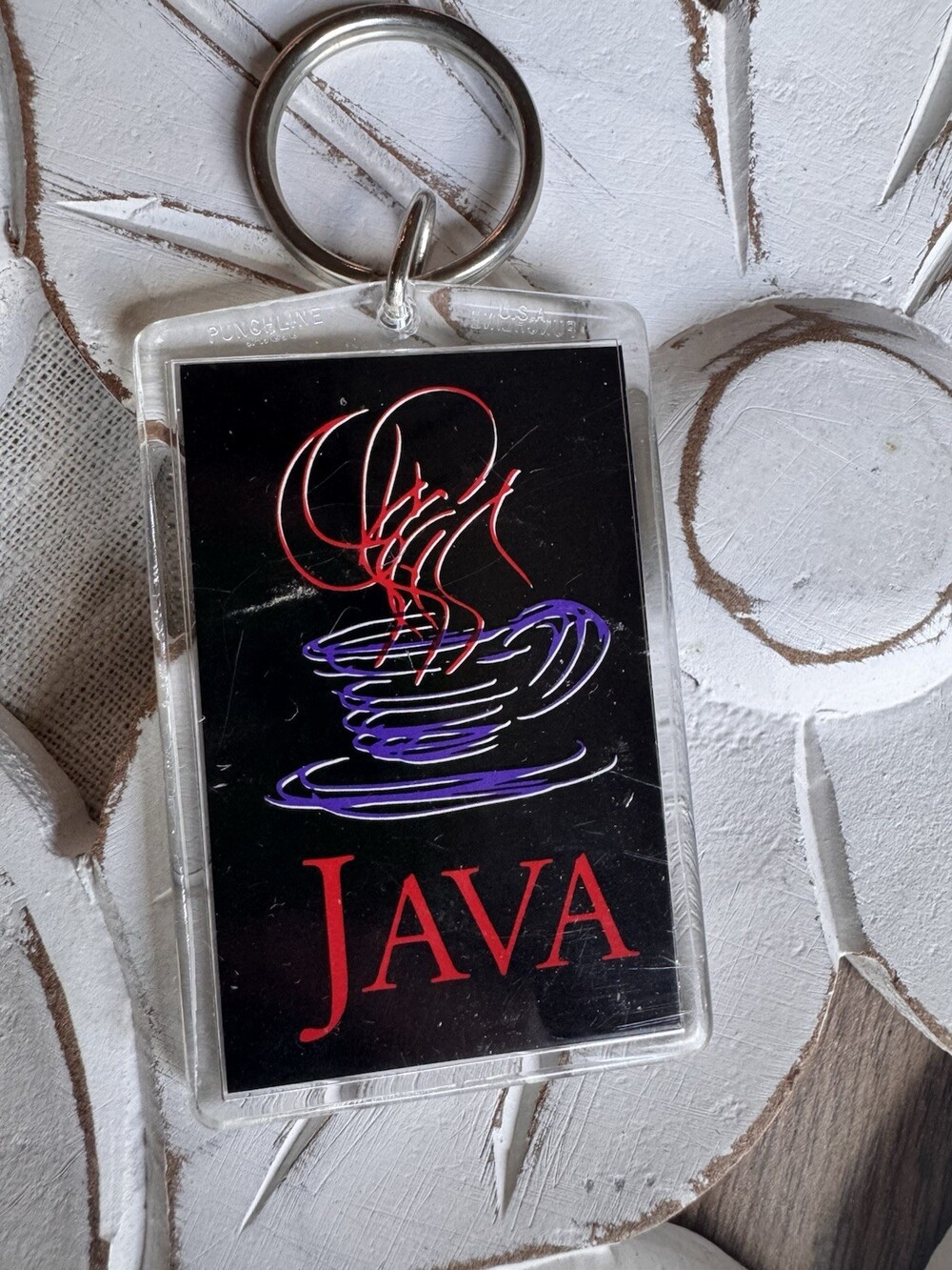 Vintage 1990 Java Programming Language Acrylic Keychain - Picture 4 of 5